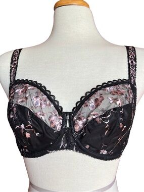 NWOT Fantasie Isla Side Support Bra 30F UK Rare Floral Embroidered Balconette